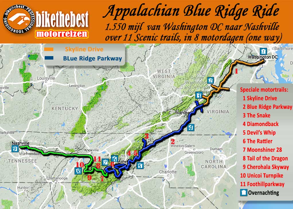 Appalachian Blue Ridge Ride 8 motordagen
